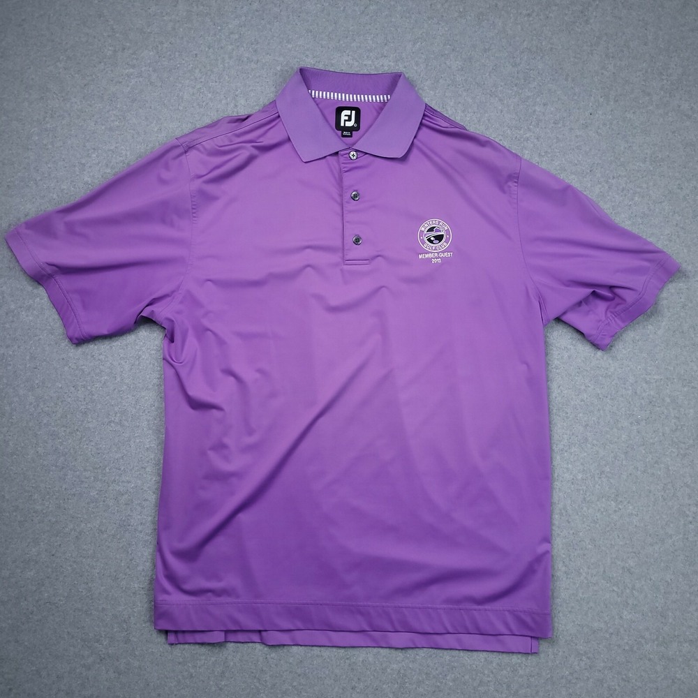 FootJoy Polo Shirt Mens Large Winters Run Golf Club Performance Stretch Purple